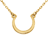 14k Yellow Gold Small Crescent Necklace 18in