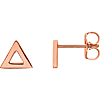 14kt Rose Gold Open Triangle Stud Earrings