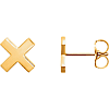 14kt Yellow Gold X Stud Earrings