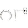 14kt White Gold Crescent Stud Earrings