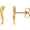 14kt Yellow Gold Italian Horn Stud Earrings