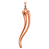14k Rose Gold Italian Horn Pendant 7/8in