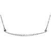 14kt White Gold 1/8 ct Diamond Slightly Curved Bar Necklace