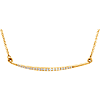 14kt Yellow Gold 1/8 ct Diamond Slightly Curved Bar Necklace