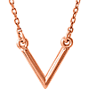 14kt Rose Gold V Necklace