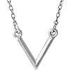 14kt White Gold V Necklace