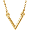 14kt Yellow Gold V Necklace