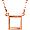 14kt Rose Gold Open Square Necklace