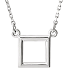 14kt White Gold Open Square Necklace