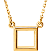 14kt Yellow Gold Open Square Necklace