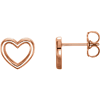14kt Rose Gold Open Heart Stud Earrings