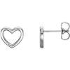 14kt White Gold Open Heart Stud Earrings