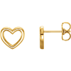 14kt Yellow Gold Open Heart Stud Earrings