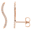 14k Rose Gold 1/6 ct Diamond Wavy Ear Climbers