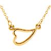 14kt Yellow Gold Sideways Heart on 18in Necklace