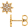 14kt Yellow Gold .08 ct tw Diamond Starburst Earrings