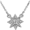 14kt White Gold .04 ct tw Diamond Starburst Necklace