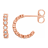 14k Rose Gold 3/8 ct tw Lab-Grown Diamond Bezel-set Hoop Earrings