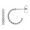 14k White Gold 3/8 ct tw Lab-Grown Diamond Bezel-set Hoop Earrings