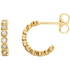 14kt Yellow Gold 1/3 ct tw Diamond Bezel Small Hoop Earrings
