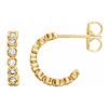 14k Yellow Gold 3/8 ct tw Lab-Grown Diamond Bezel-set Hoop Earrings