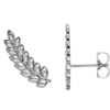 14kt White Gold Leaf Ear Climbers Earrings