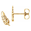 14k Yellow Gold Leaf Earrings