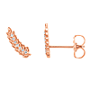 14k Rose Gold Diamond Leaf Ear Climbers