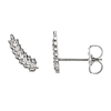 14k White Gold Diamond Leaf Ear Climbers