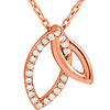14kt Rose Gold .05 ct Diamond Marquise Duo Necklace