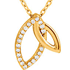 14kt Yellow Gold .05 ct Diamond Marquise Duo Necklace