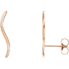 14kt Rose Gold Wavy Ear Climbers Earrings