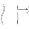 14kt White Gold Wavy Ear Climbers Earrings