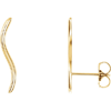 14kt Yellow Gold Wavy Ear Climbers Earrings