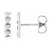 14k White Gold Pyramid Bar Earrings