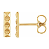 14k Yellow Gold Pyramid Bar Earrings