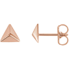 14k Rose Gold Pyramid Stud Earrings