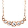 14kt Rose Gold 1/5 ct Diamond Five-stone Bezel Necklace