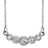 14kt White Gold 1/5 ct Diamond Five-stone Bezel Necklace