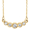14kt Yellow Gold 1/5 ct Diamond Five-stone Bezel Necklace