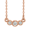 14kt Rose Gold 1/8 ct Diamond 3-stone Bezel Necklace
