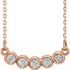14kt Rose Gold 1/3 ct Diamond Five-stone Bezel Necklace