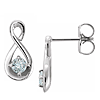14k White Gold 1/5 ct tw Diamond Infinity Symbol Earrings
