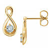 14k Yellow Gold 1/5 ct tw Diamond Infinity Symbol Earrings