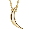 14k Yellow Gold Moon Necklace Adjustable Cable Chain