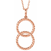 14k Rose Gold Interlocking Circle Rope Necklace