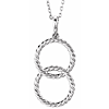 14k White Gold Interlocking Circle Rope Necklace