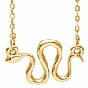 14k Yellow Gold Snake Necklace