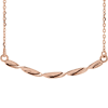 14k Rose Gold Twisted Ribbon Bar Necklace