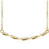 14k Yellow Gold Twisted Ribbon Bar Necklace